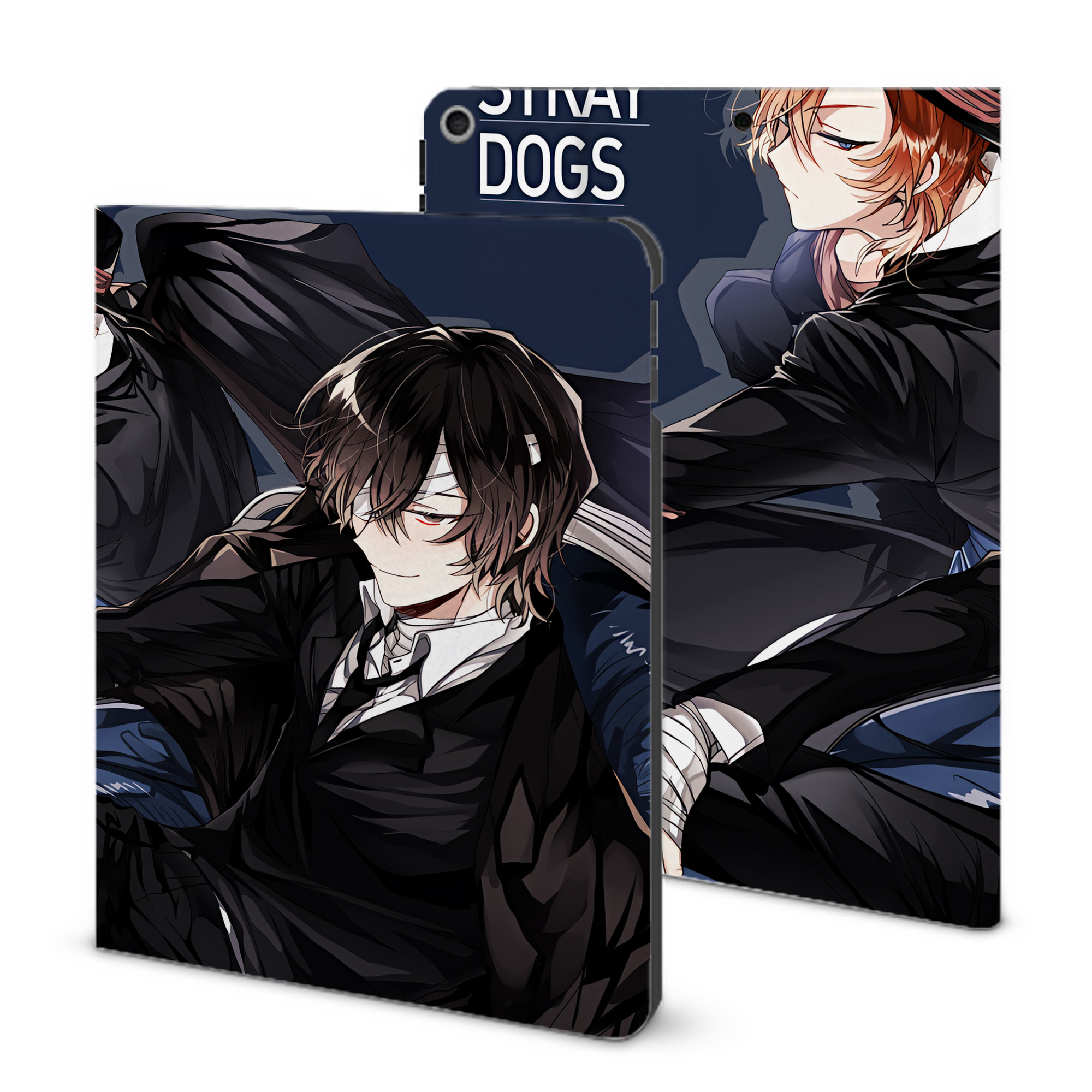 （画像用） 文豪ストレイドッグス Bungo Stray Dogs IPad ケース ブック型 PUレザー TPU 耐衝撃 軽量 薄型 ペン収納なし 全面保護 IPad 各モデル対応